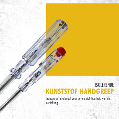 Discountershop Spanningzoeker Schroevendraaier Set - 110-250V - Platkop - Klus Benodigdheden - Spanning Meten, Elektriciteit Testen, Veilig Werken met Stroom