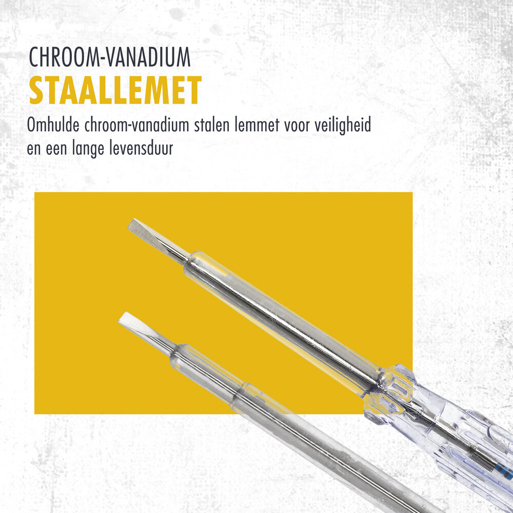 Discountershop Spanningzoeker Schroevendraaier Set - 110-250V - Platkop - Klus Benodigdheden - Spanning Meten, Elektriciteit Testen, Veilig Werken met Stroom