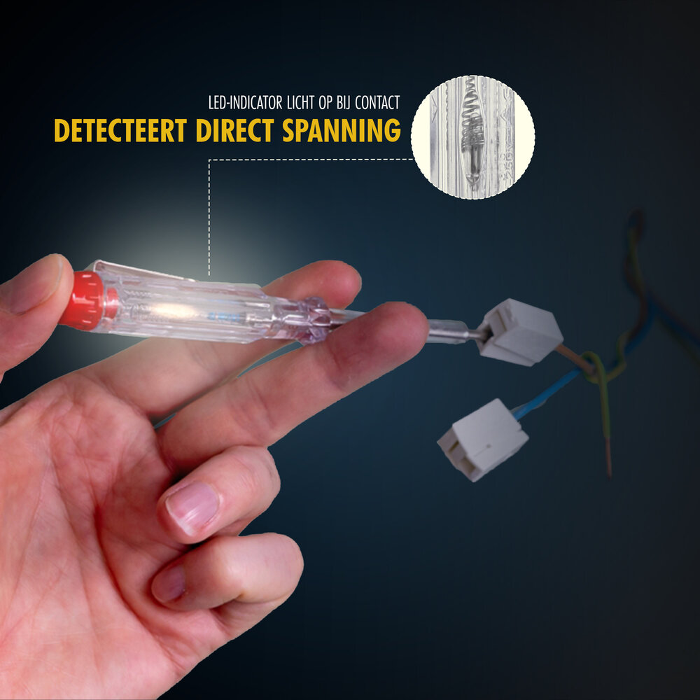 Discountershop Voltage Tester Screwdriver Set - 110-250V - Flathead - Tools - Measure Voltage, Test Electricity, Safe Work with Electricity