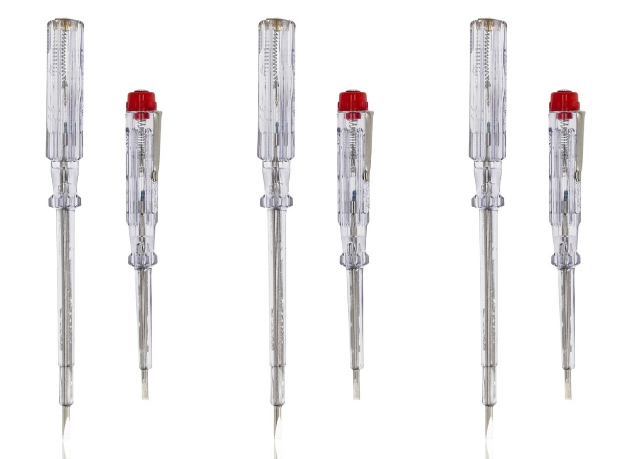 Discountershop Spanningzoeker Schroevendraaier Set - 110-250V - Platkop - Klus Benodigdheden - Spanning Meten, Elektriciteit Testen, Veilig Werken met Stroom