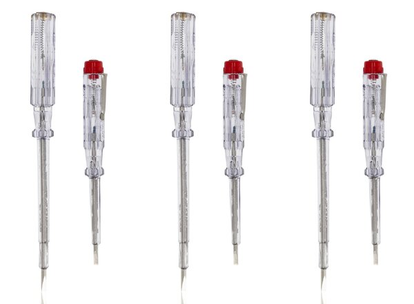 Discountershop Voltage Tester Screwdriver Set - 110-250V - Flathead - Tools - Measure Voltage, Test Electricity, Safe Work with Electricity