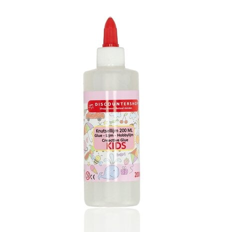 Discountershop hobbylijm 200 ml transparante sneldrogende knutsellijm voor hobby en knutselen