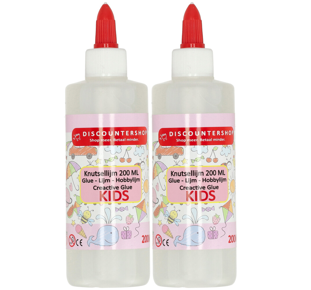 Discountershop hobbylijm 200 ml transparante sneldrogende knutsellijm voor hobby en knutselen