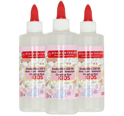 Discountershop hobbylijm 200 ml transparante sneldrogende knutsellijm voor hobby en knutselen
