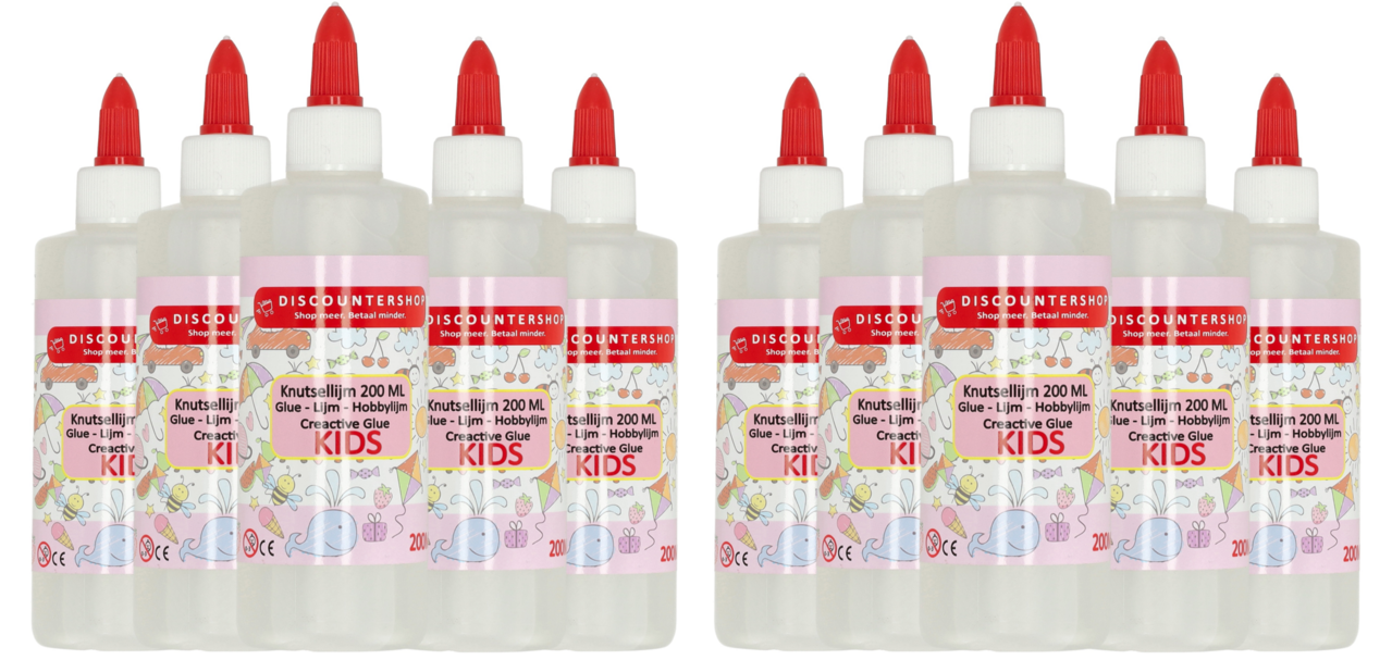 Discountershop hobbylijm 200 ml transparante sneldrogende knutsellijm voor hobby en knutselen