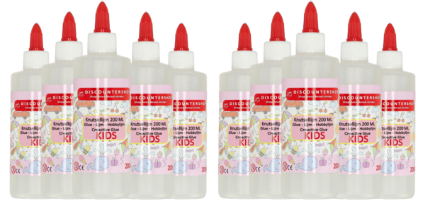Discountershop hobbylijm 200 ml transparante sneldrogende knutsellijm voor hobby en knutselen
