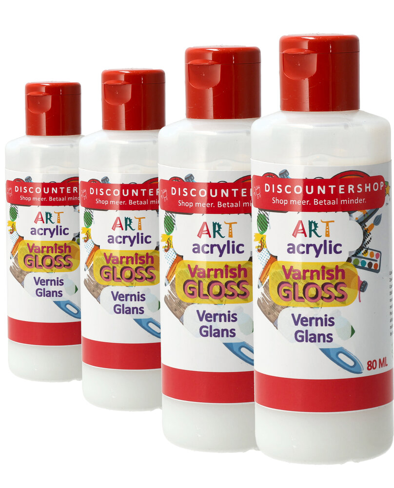 Discountershop Acrylic Gloss Sealer 80ML – Fast-Drying Transparent Gloss Varnish for Acrylic Paintings, Canvas, Wood, and Paper – Long-Lasting Protection and Brilliant Gloss Finish Discountershop Acrylic Gloss Sealer 80ML – Fast-Drying Transparent Gloss Varnish for Acrylic Paintings, Canvas, Wood, and Paper – Long-Lasting Protection and Brilliant Gloss Finish