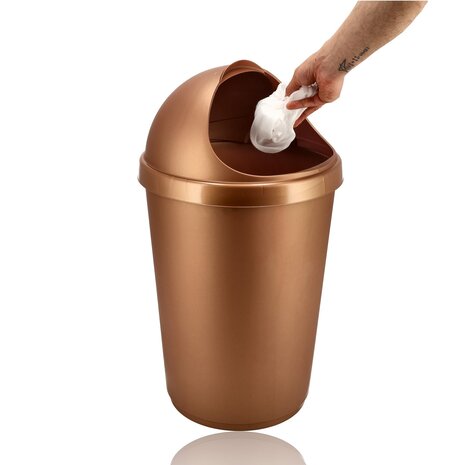 Discountershop Waste Bin 50 liters with Sliding Lid - Waste Bin Round Plastic - Waste Bin with Roller Lid for Kitchen, Shed or Garden - Ø38.5 x H70 cm Discountershop Waste Bin 50 liters with Sliding Lid - Waste Bin Round Plastic - Waste Bin with Roller Lid for Kitchen, Shed or Garden - Ø38.5 x H70 cm