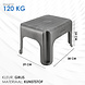 Discountershop Step Stool Grey - 38x29x24 cm – Antislip Stool with 120 kg Weight Capacity for Kitchen, Bathroom, Camper, and Caravan Discountershop Step Stool Grey - 38x29x24 cm – Antislip Stool with 120 kg Weight Capacity for Kitchen, Bathroom, Camper, and Caravan