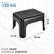 Discountershop Step Stool for Adults Black – 120 KG Weight Capacity – Antislip Plastic Stool 38x29x24 cm – Sturdy Step for Kitchen, Shower, and DIY Tasks Discountershop Step Stool for Adults Black – 120 KG Weight Capacity – Antislip Plastic Stool 38x29x24 cm – Sturdy Step for Kitchen, Shower, and DIY Tasks