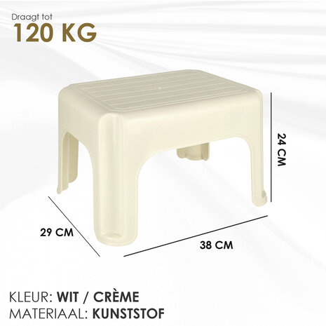 Discountershop White Step Stool – Sturdy, Antislip Plastic, 120 kg Capacity, 38x29x24 cm for Kitchen, Bathroom, Toilet, and More Discountershop White Step Stool – Sturdy, Antislip Plastic, 120 kg Capacity, 38x29x24 cm for Kitchen, Bathroom, Toilet, and More