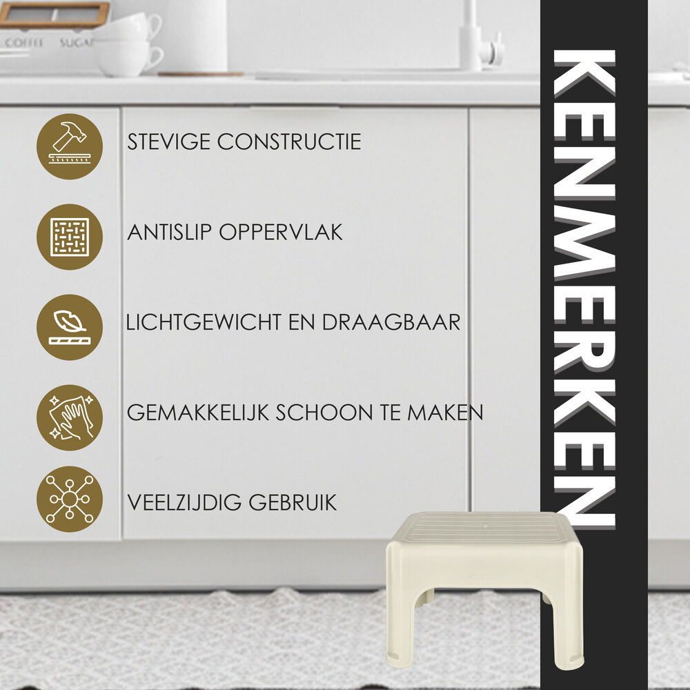 Discountershop White Step Stool – Sturdy, Antislip Plastic, 120 kg Capacity, 38x29x24 cm for Kitchen, Bathroom, Toilet, and More Discountershop White Step Stool – Sturdy, Antislip Plastic, 120 kg Capacity, 38x29x24 cm for Kitchen, Bathroom, Toilet, and More