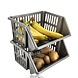Discountershop Grijze Groentemand – Opbergmand voor Groente & Fruit – Kunststof Keukenmand voor Aardappelen, Uien, Voorraad – Fruitmand & Organizer voor Aanrecht Discountershop Grijze Groentemand – Opbergmand voor Groente & Fruit – Kunststof Keukenmand voor Aardappelen, Uien, Voorraad – Fruitmand & Organizer voor Aanrecht