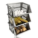 Discountershop Grijze Groentemand – Opbergmand voor Groente & Fruit – Kunststof Keukenmand voor Aardappelen, Uien, Voorraad – Fruitmand & Organizer voor Aanrecht Discountershop Grijze Groentemand – Opbergmand voor Groente & Fruit – Kunststof Keukenmand voor Aardappelen, Uien, Voorraad – Fruitmand & Organizer voor Aanrecht