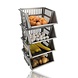 Discountershop Grijze Groentemand – Opbergmand voor Groente & Fruit – Kunststof Keukenmand voor Aardappelen, Uien, Voorraad – Fruitmand & Organizer voor Aanrecht Discountershop Grijze Groentemand – Opbergmand voor Groente & Fruit – Kunststof Keukenmand voor Aardappelen, Uien, Voorraad – Fruitmand & Organizer voor Aanrecht