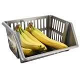 Discountershop Grey Vegetable Storage Basket – Plastic Kitchen Organizer for Fruits, Potatoes & Onions – Countertop Fruit Basket – Stackable Pantry Bin Discountershop Grey Vegetable Storage Basket – Plastic Kitchen Organizer for Fruits, Potatoes & Onions – Countertop Fruit Basket – Stackable Pantry Bin