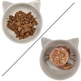 Discountershop Ceramic Cat Food Bowl Ø13.5 cm – Grey Cat Dish with Cat Face – Dishwasher Safe Feeding Bowl for Cats Discountershop Ceramic Cat Food Bowl Ø13.5 cm – Grey Cat Dish with Cat Face – Dishwasher Safe Feeding Bowl for Cats