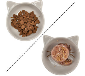 Discountershop Ceramic Cat Food Bowl Ø13.5 cm – Grey Cat Dish with Cat Face – Dishwasher Safe Feeding Bowl for Cats Discountershop Ceramic Cat Food Bowl Ø13.5 cm – Grey Cat Dish with Cat Face – Dishwasher Safe Feeding Bowl for Cats