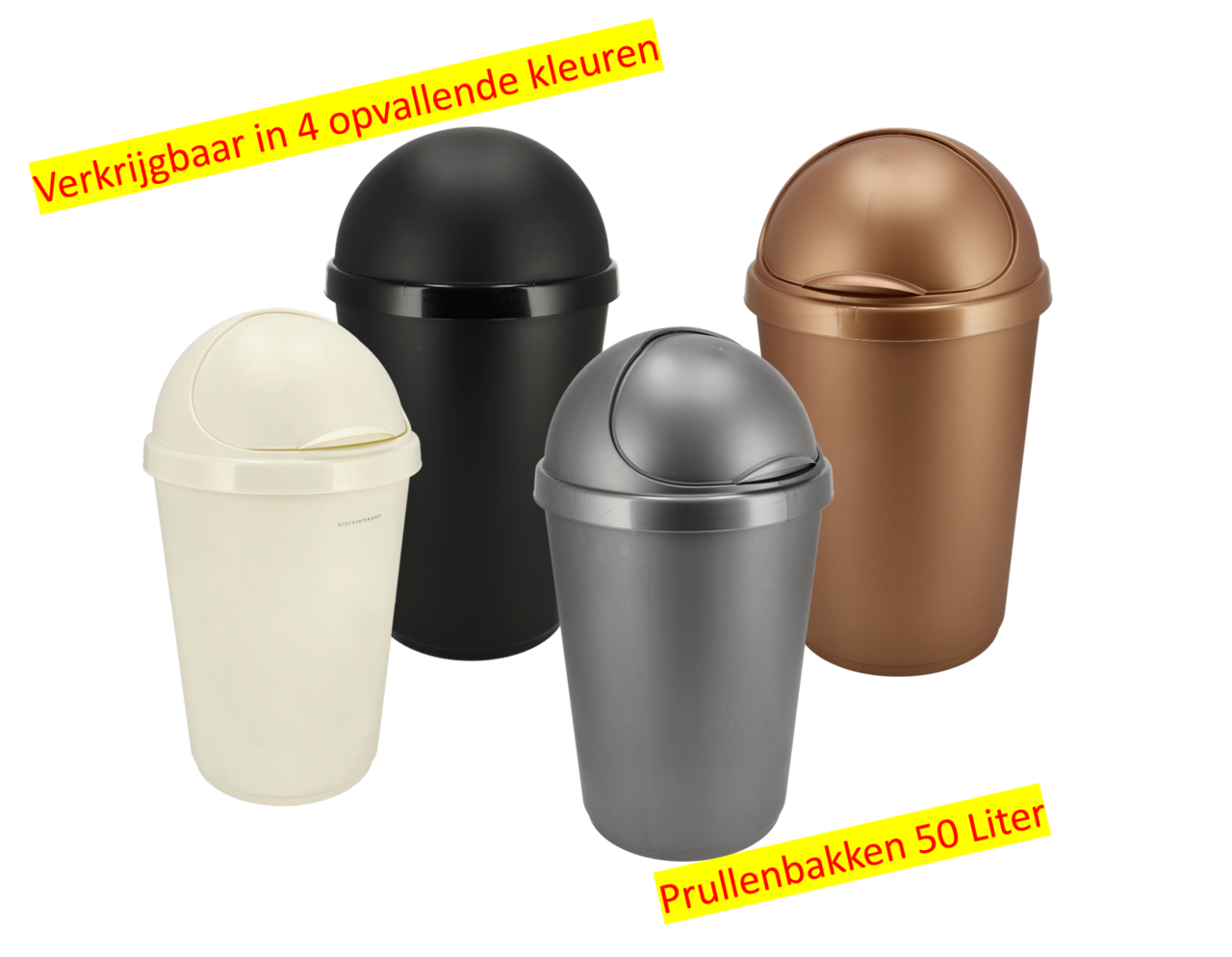 Discountershop Waste Bin 50 liters with Sliding Lid - Waste Bin Round Plastic - Waste Bin with Roller Lid for Kitchen, Shed or Garden - Ø38.5 x H70 cm Discountershop Waste Bin 50 liters with Sliding Lid - Waste Bin Round Plastic - Waste Bin with Roller Lid for Kitchen, Shed or Garden - Ø38.5 x H70 cm