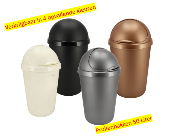 Discountershop Waste Bin 50 liters with Sliding Lid - Waste Bin Round Plastic - Waste Bin with Roller Lid for Kitchen, Shed or Garden - Ø38.5 x H70 cm Discountershop Waste Bin 50 liters with Sliding Lid - Waste Bin Round Plastic - Waste Bin with Roller Lid for Kitchen, Shed or Garden - Ø38.5 x H70 cm