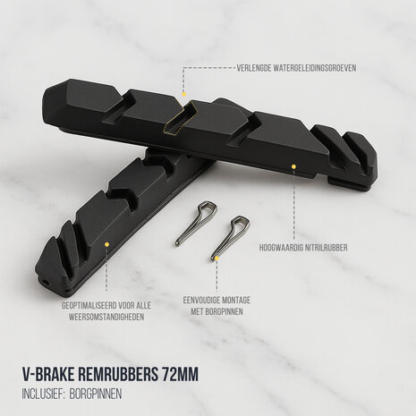 Discountershop V-Brake Brake Pads 72mm – 3 Sets (6 Pieces) with Pins – Shimano Compatible Brake Pads for Cartridge Brake System – Left & Right Discountershop V-Brake Brake Pads 72mm – 3 Sets (6 Pieces) with Pins – Shimano Compatible Brake Pads for Cartridge Brake System – Left & Right