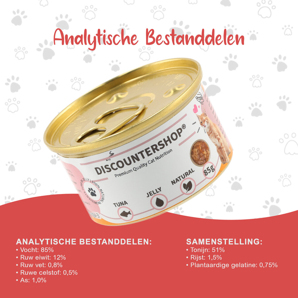 Merkloos 15x Wet Cat Food - Tuna in Jelly 85g - 51% Tuna & Rice - Juicy Tuna Gravy for Adult Cats Merkloos 15x Wet Cat Food - Tuna in Jelly 85g - 51% Tuna & Rice - Juicy Tuna Gravy for Adult Cats