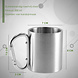 Discountershop Camping Cup Double-Walled Stainless Steel - Lightweight Outdoor Mug - Thermos Cup 220ml - With Carabiner - Silver Insulating Cup Discountershop Camping Cup Double-Walled Stainless Steel - Lightweight Outdoor Mug - Thermos Cup 220ml - With Carabiner - Silver Insulating Cup