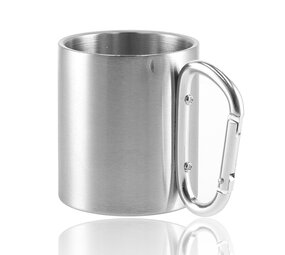 Discountershop Camping Cup Double-Walled Stainless Steel - Lightweight Outdoor Mug - Thermos Cup 220ml - With Carabiner - Silver Insulating Cup Discountershop Camping Cup Double-Walled Stainless Steel - Lightweight Outdoor Mug - Thermos Cup 220ml - With Carabiner - Silver Insulating Cup