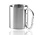 Camping Cup Double-Walled Stainless Steel - Lightweight Outdoor Mug - Thermos Cup 220ml - With Carabiner - Silver Insulating Cup