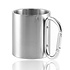 Camping Beker Dubbelwandig RVS – Lichtgewicht Outdoor Mok – Thermobeker 220ml – Met Karabijnhaak – Zilveren Isolerende Beker Camping Beker Dubbelwandig RVS – Lichtgewicht Outdoor Mok – Thermobeker 220ml – Met Karabijnhaak – Zilveren Isolerende Beker