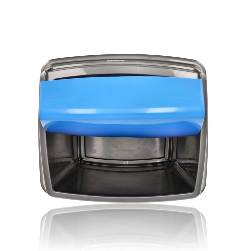 Discountershop Trash Bins Set of 3 – 50L Recycling Bins for Waste Separation – Grey Sorting Bins with Yellow, Blue & Red Lids – Ideal for Home & Office Recycling