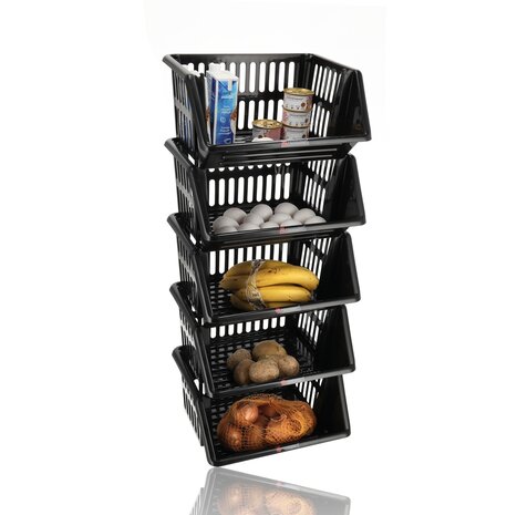 Discountershop Stapelbare Groentemand 18L – Kunststof Fruitmand & Keukenmand – Opbergmand voor Aanrecht, Voorraadkast & Keukenartikelen met Handgrepen Discountershop Stapelbare Groentemand 18L – Kunststof Fruitmand & Keukenmand – Opbergmand voor Aanrecht, Voorraadkast & Keukenartikelen met Handgrepen