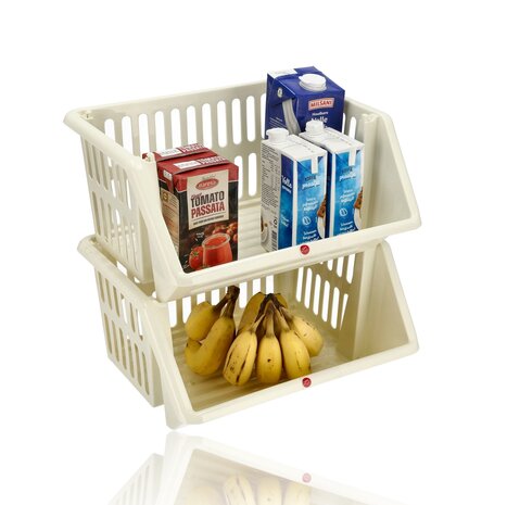 Discountershop Vegetable Storage Basket 18L – Stackable Fruit Basket & Plastic Kitchen Organizer – Produce Storage Bin for Pantry & Countertop Use Discountershop Vegetable Storage Basket 18L – Stackable Fruit Basket & Plastic Kitchen Organizer – Produce Storage Bin for Pantry & Countertop Use