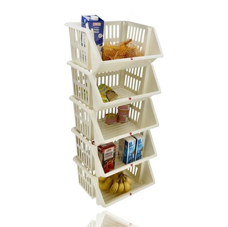 Discountershop Vegetable Storage Basket 18L – Stackable Fruit Basket & Plastic Kitchen Organizer – Produce Storage Bin for Pantry & Countertop Use Discountershop Vegetable Storage Basket 18L – Stackable Fruit Basket & Plastic Kitchen Organizer – Produce Storage Bin for Pantry & Countertop Use