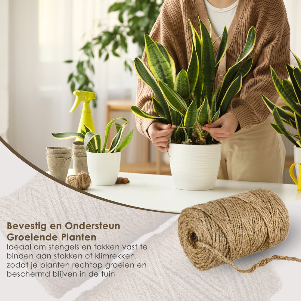 Discountershop Jute Twine 3mm – 2x 74m Natural Craft Rope – Eco Twine for DIY, Gardening, Gift Wrapping & Home Decoration Discountershop Jute Twine 3mm – 2x 74m Natural Craft Rope – Eco Twine for DIY, Gardening, Gift Wrapping & Home Decoration