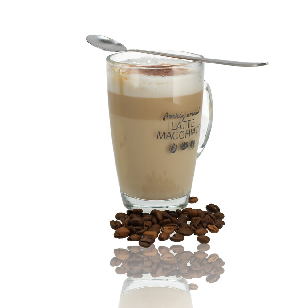 Discountershop Latte Macchiato Glazen 300ml met Oor en Lepels – Magnetronbestendig – Goedkope Koffieglazen voor Cappuccino & Espresso