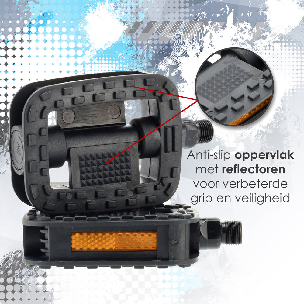 Discountershop Fietspedalen - Anti slip - Trappers voor fiets met reflector - 14.2 mm schroefdraad Zwart Discountershop Fietspedalen - Anti slip - Trappers voor fiets met reflector - 14.2 mm schroefdraad Zwart