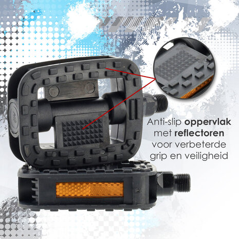 Discountershop Fietspedalen - Anti slip - Trappers voor fiets met reflector - 14.2 mm schroefdraad Zwart Discountershop Fietspedalen - Anti slip - Trappers voor fiets met reflector - 14.2 mm schroefdraad Zwart