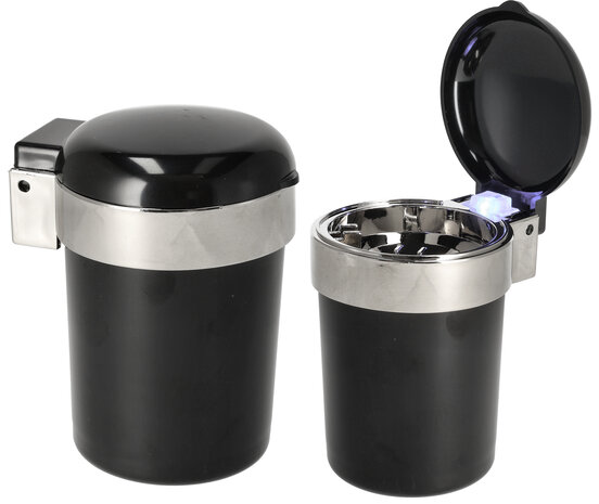 Discountershop Auto Asbak voor Bekerhouder – Geurloze Auto-asbak met Deksel en LED – Zwart – Anti-Vliegende Rook Cup – Rookaccessoire voor Auto, Vrachtwagen of Buiten Discountershop Auto Asbak voor Bekerhouder – Geurloze Auto-asbak met Deksel en LED – Zwart – Anti-Vliegende Rook Cup – Rookaccessoire voor Auto, Vrachtwagen of Buiten