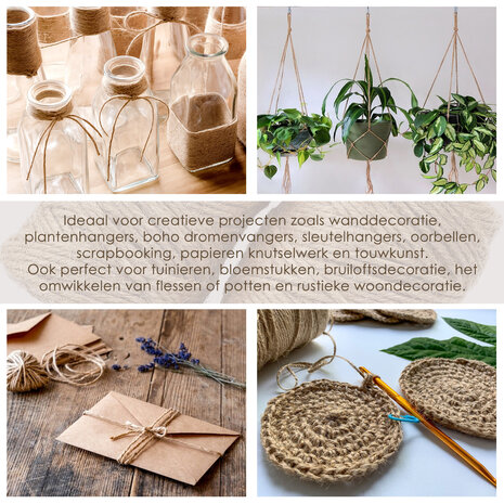 Discountershop Jute Twine 2mm – 2x 55m Natural Craft Rope – Eco Twine for Gift Wrapping, Gardening, DIY & Hobby Projects Discountershop Jute Twine 2mm – 2x 55m Natural Craft Rope – Eco Twine for Gift Wrapping, Gardening, DIY & Hobby Projects