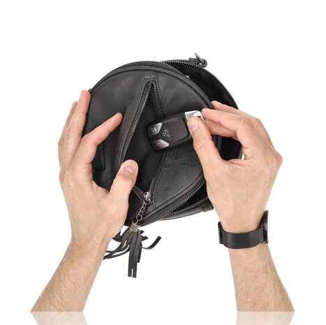 Bicky Bernard  Crossbody Bag Women – Round Shoulder Bag with Zipper – 2 Shoulder Straps: Wide Shoulder Strap Bag + Adjustable Strap – Small Women's Bag