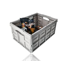 Discountershop Folding Crate 45L Grey – Collapsible & Stackable Storage Box – Foldable Shopping Crate Plastic Moving Basket for Car, Home & Garage Discountershop Folding Crate 45L Grey – Collapsible & Stackable Storage Box – Foldable Shopping Crate Plastic Moving Basket for Car, Home & Garage