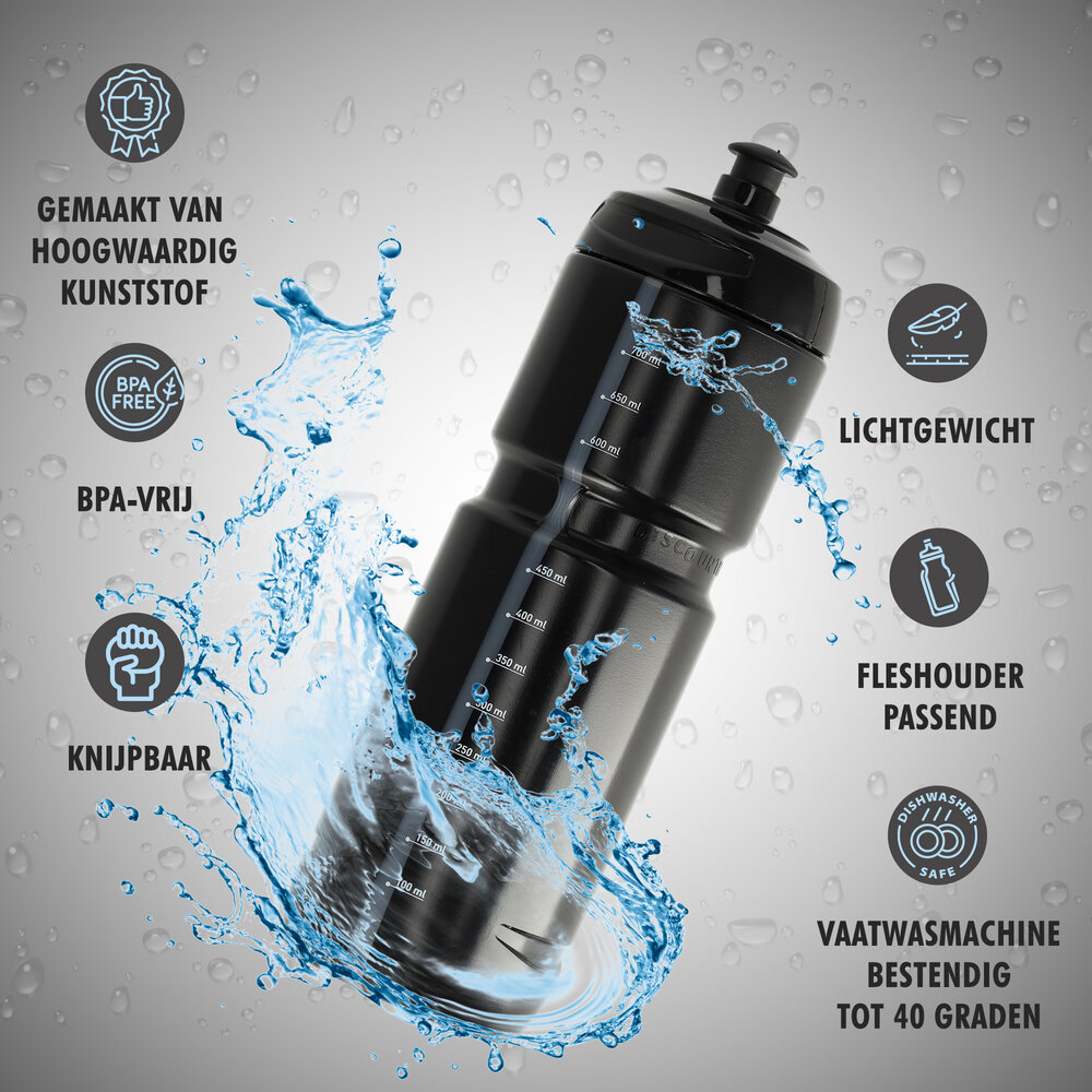 Discountershop Fiets Bidon 800ml Zwart – BPA-vrij Bidon Racefiets & MTB – Essentieel Accessoire Discountershop Fiets Bidon 800ml Zwart – BPA-vrij Bidon Racefiets & MTB – Essentieel Accessoire