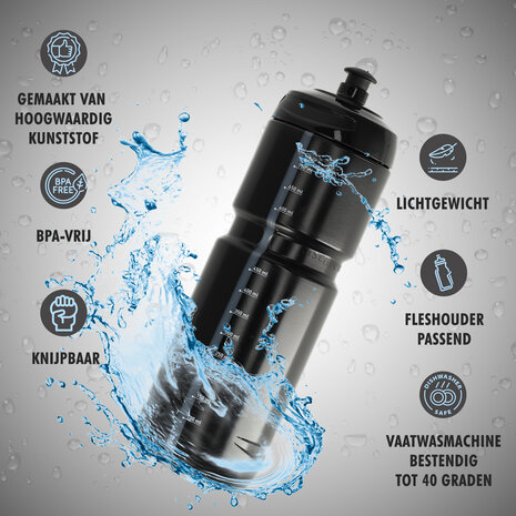 Discountershop Fiets Bidon 800ml Zwart – BPA-vrij Bidon Racefiets & MTB – Essentieel Accessoire Discountershop Fiets Bidon 800ml Zwart – BPA-vrij Bidon Racefiets & MTB – Essentieel Accessoire