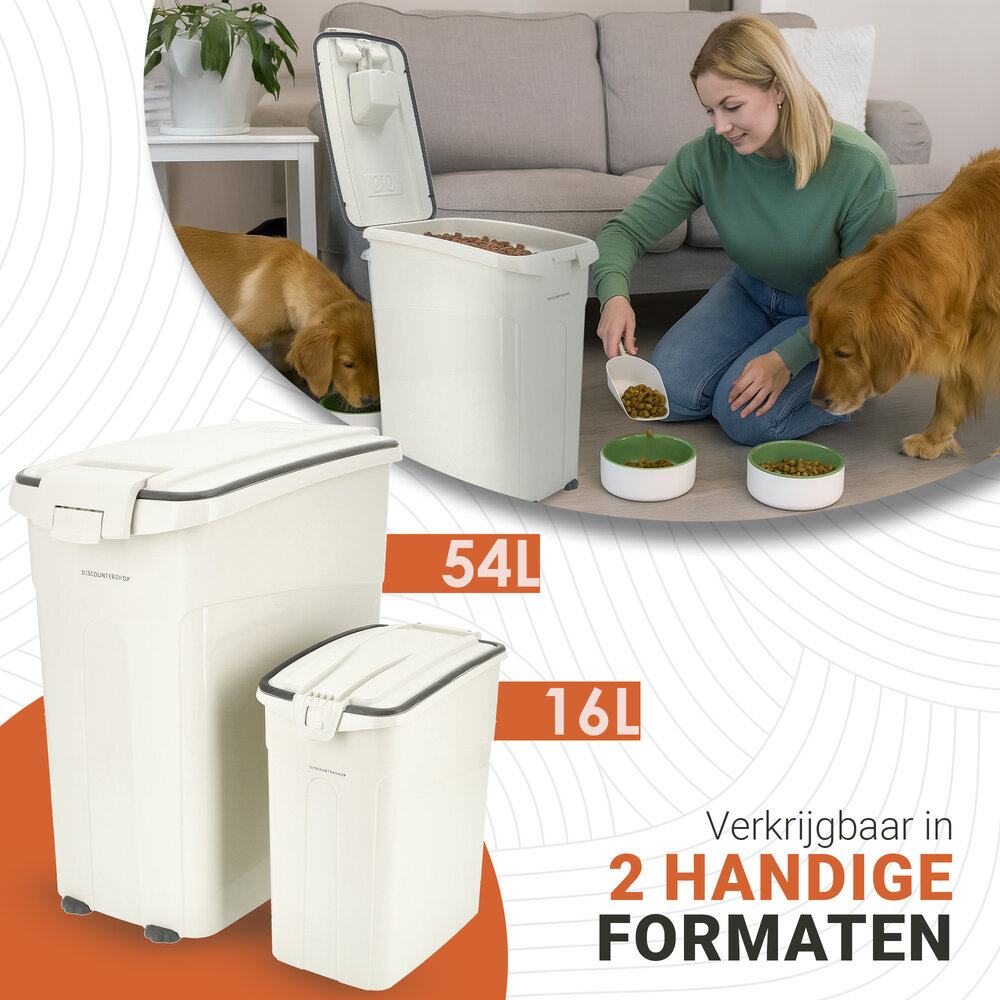 Discountershop Pet Food Container Dog & Cat 16L – Airtight Food Storage Bin with Scoop & Handle – BPA-Free & Hygienic Discountershop Pet Food Container Dog & Cat 16L – Airtight Food Storage Bin with Scoop & Handle – BPA-Free & Hygienic