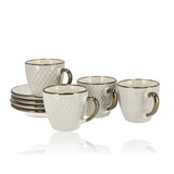 Discountershop Coffee Cup with Saucer Set of 4 – Porcelain Cup and Saucer 210ML – Luxury Cappuccino Cups and Tea Mugs – Microwave & Dishwasher Safe Discountershop Coffee Cup with Saucer Set of 4 – Porcelain Cup and Saucer 210ML – Luxury Cappuccino Cups and Tea Mugs – Microwave & Dishwasher Safe