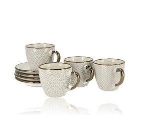 Discountershop Coffee Cup with Saucer Set of 4 – Porcelain Cup and Saucer 210ML – Luxury Cappuccino Cups and Tea Mugs – Microwave & Dishwasher Safe Discountershop Coffee Cup with Saucer Set of 4 – Porcelain Cup and Saucer 210ML – Luxury Cappuccino Cups and Tea Mugs – Microwave & Dishwasher Safe