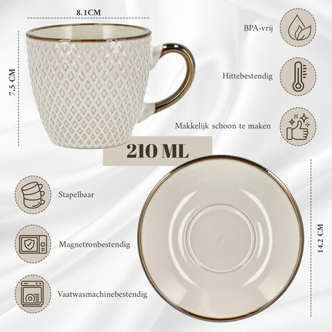 Discountershop Coffee Cup with Saucer Set of 4 – Porcelain Cup and Saucer 210ML – Luxury Cappuccino Cups and Tea Mugs – Microwave & Dishwasher Safe Discountershop Coffee Cup with Saucer Set of 4 – Porcelain Cup and Saucer 210ML – Luxury Cappuccino Cups and Tea Mugs – Microwave & Dishwasher Safe