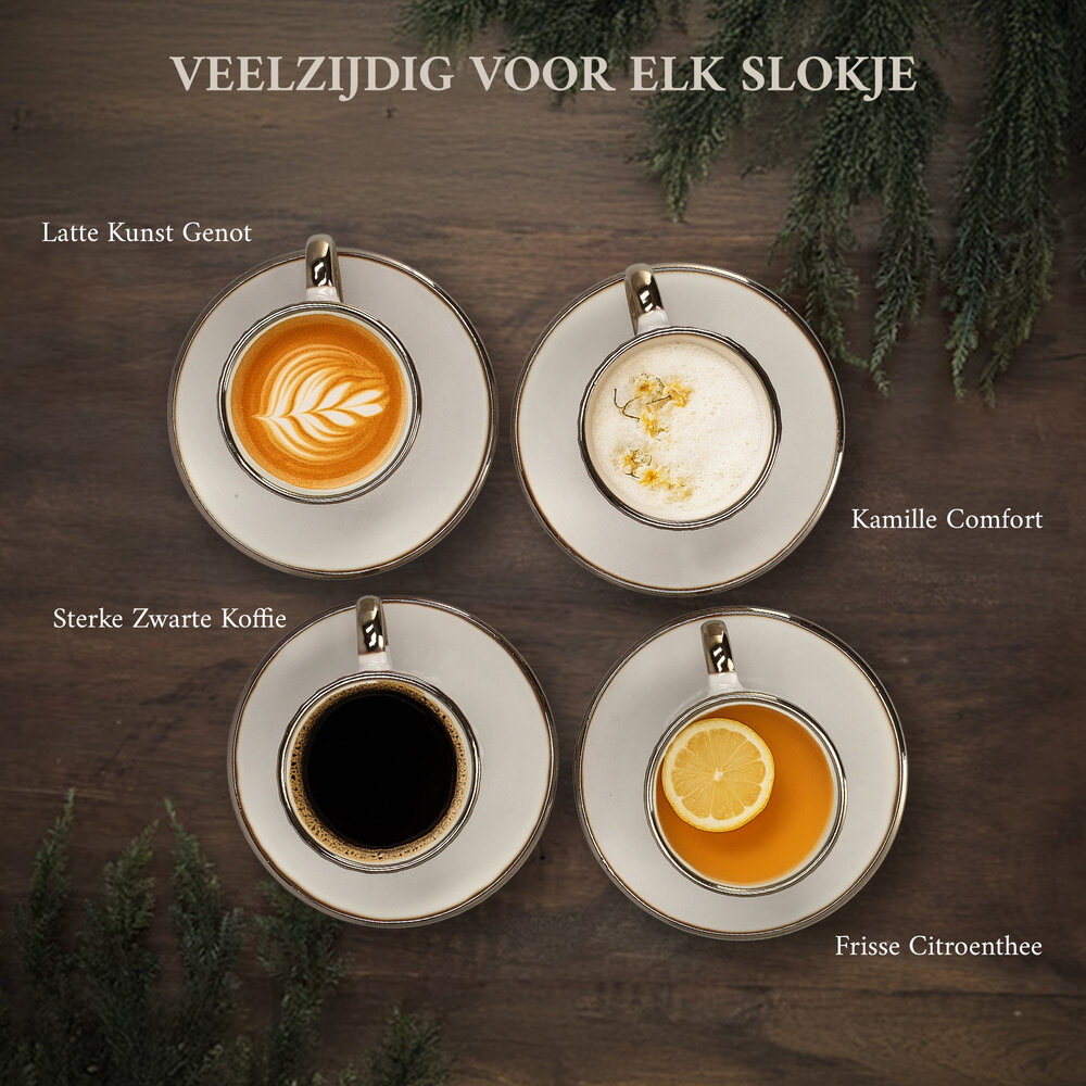 Discountershop Coffee Cup with Saucer Set of 4 – Porcelain Cup and Saucer 210ML – Luxury Cappuccino Cups and Tea Mugs – Microwave & Dishwasher Safe Discountershop Coffee Cup with Saucer Set of 4 – Porcelain Cup and Saucer 210ML – Luxury Cappuccino Cups and Tea Mugs – Microwave & Dishwasher Safe