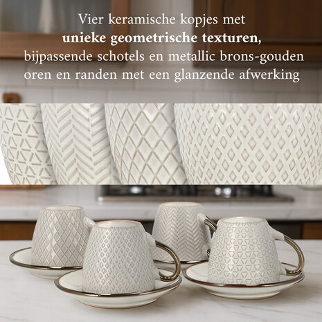 Discountershop Coffee Cup with Saucer Set of 4 – Porcelain Cup and Saucer 210ML – Luxury Cappuccino Cups and Tea Mugs – Microwave & Dishwasher Safe Discountershop Coffee Cup with Saucer Set of 4 – Porcelain Cup and Saucer 210ML – Luxury Cappuccino Cups and Tea Mugs – Microwave & Dishwasher Safe